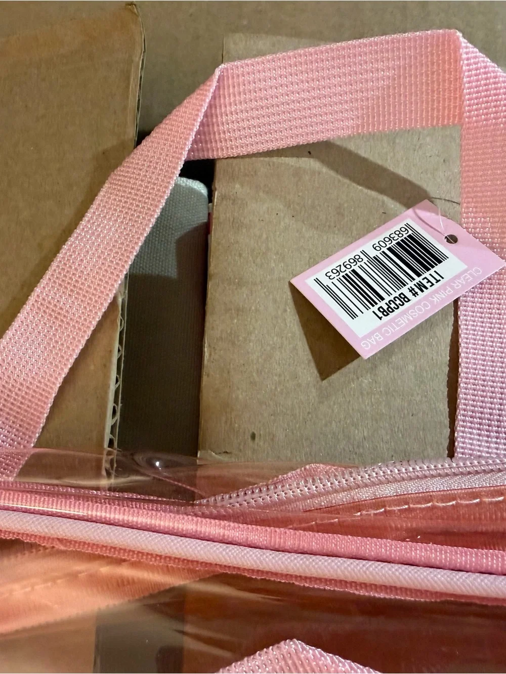 Beauty Creations Light Pink Clear Panel Cosmetic Tote